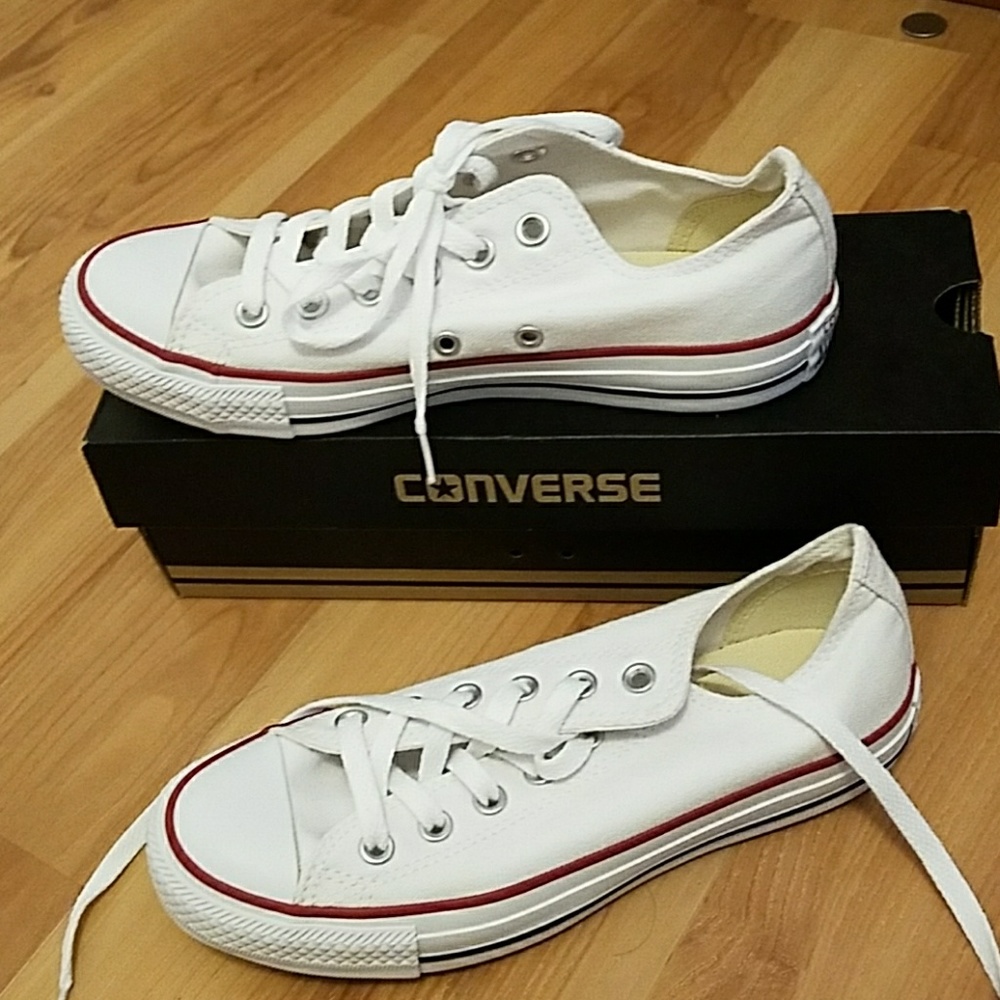 New Converse, classic white and red, size 7.5